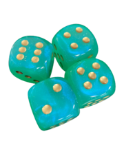 Dice - 4 pk - Spring Green Glitter